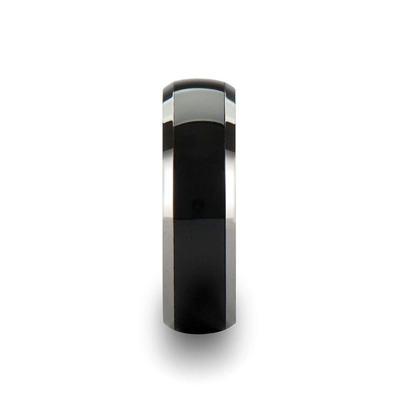 CARRERA Domed Black Ceramic and Tungsten Wedding Band - 6mm - 10mm