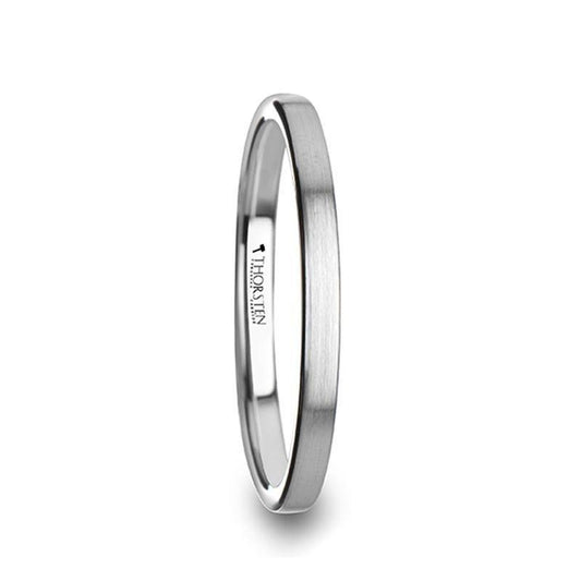 TILLY Flat Style Womens Tungsten Carbide Ring with Brushed Finish - 2mm