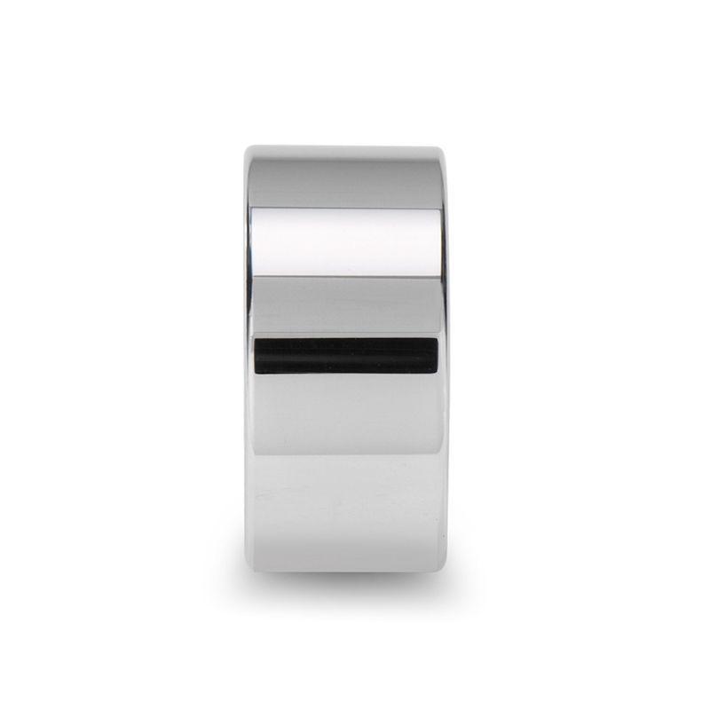 SUTTON Flat White Tungsten Wedding Band with Polished Finish - 12mm