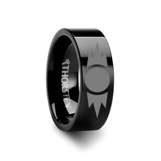 Sith Emblem Star Wars Black Tungsten Engraved Ring - 2mm - 12mm