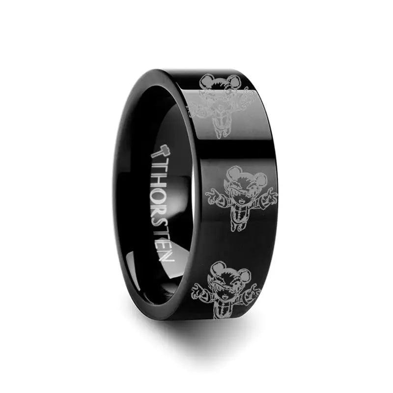 Annie Dark Child Black Tungsten Engraved Ring League of Legends LOL - 4mm - 12mm