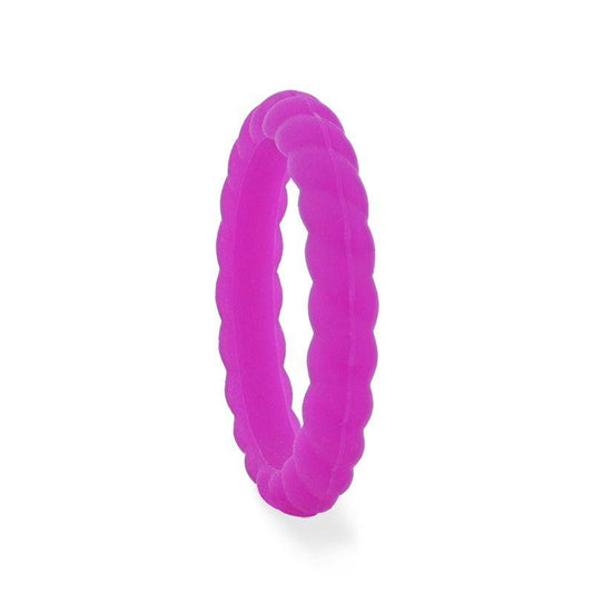 AMETHYST Stackable Twist Silicone Ring for Women Purple Comfort Fit Hypoallergenic by Thorsten - 2mm