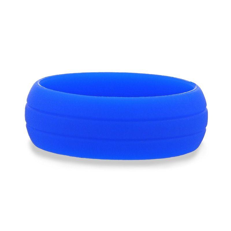 ZAZOO Dual Groove Silicone Ring for Men and Women Blue Comfort Fit Hypoallergenic Thorsten - 8mm