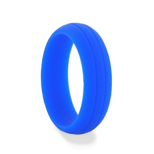 ZAZOO Dual Groove Silicone Ring for Men and Women Blue Comfort Fit Hypoallergenic Thorsten - 8mm