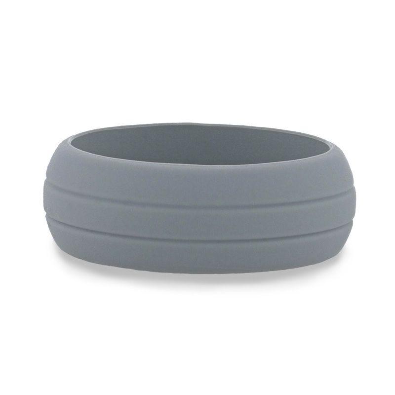 HAMMER Dual Groove Silicone Ring for Men and Women Grey Comfort Fit Hypoallergenic Thorsten - 8mm