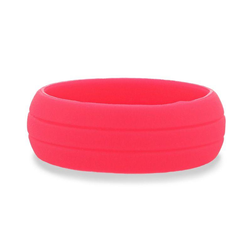 ROSE Dual Groove Silicone Ring for Men and Women Pink Comfort Fit Hypoallergenic Thorsten - 8mm