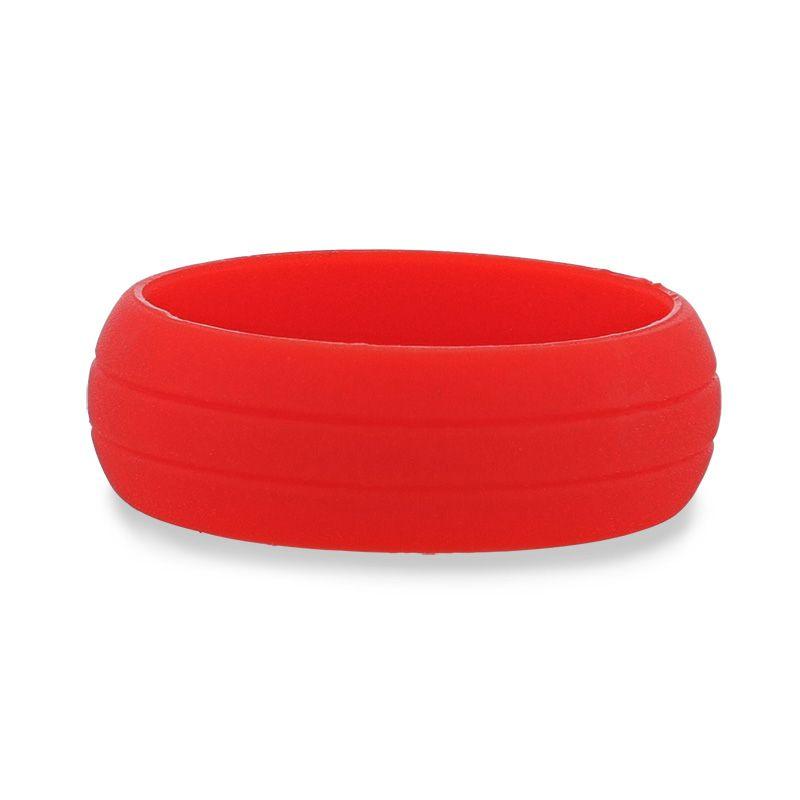 CHERRY Dual Groove Silicone Ring for Men and Women Red Comfort Fit Hypoallergenic Thorsten - 8mm