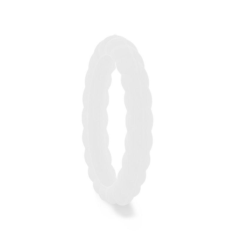 SNOW Stackable Twist Silicone Ring for Women White Comfort Fit Hypoallergenic Thorsten - 2mm