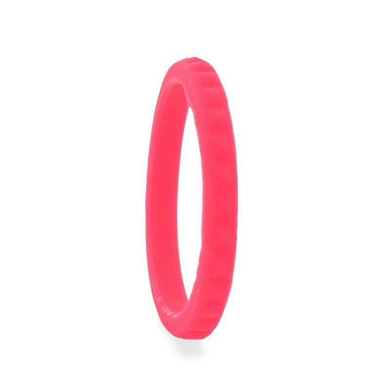 CUPID Stackable Faceted Silicone Ring for Women Pink Comfort Fit Hypoallergenic Thorsten - 2mm