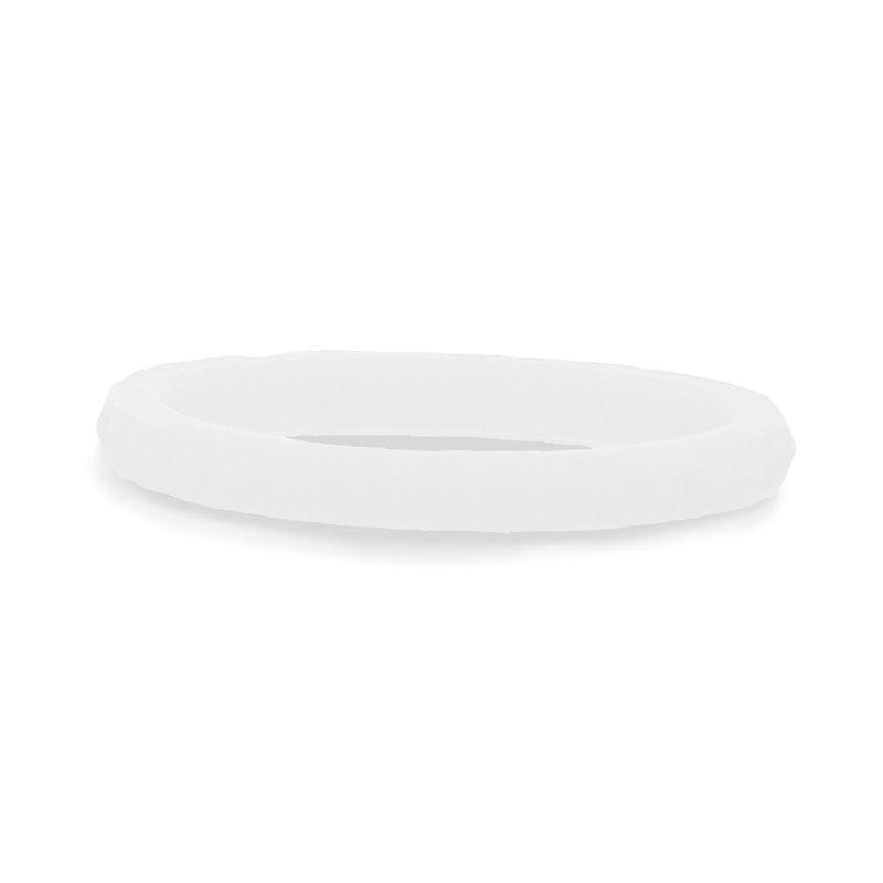 HOWLITE Stackable Faceted Silicone Ring for Women White Comfort Fit Hypoallergenic Thorsten - 2mm