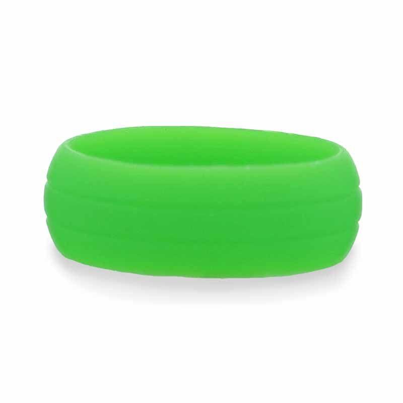 CLOVER Dual Groove Silicone Ring for Men and Women Green Comfort Fit Hypoallergenic Thorsten - 8mm