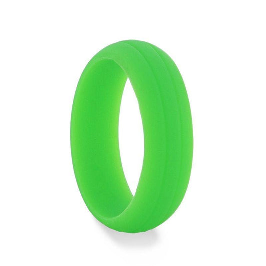 CLOVER Dual Groove Silicone Ring for Men and Women Green Comfort Fit Hypoallergenic Thorsten - 8mm