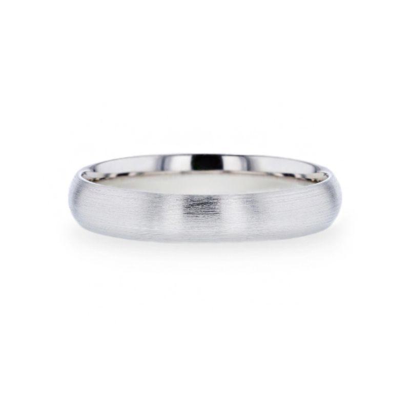 EMPRESA Silver Brushed Finish Domed Women's Wedding Band - 4mm