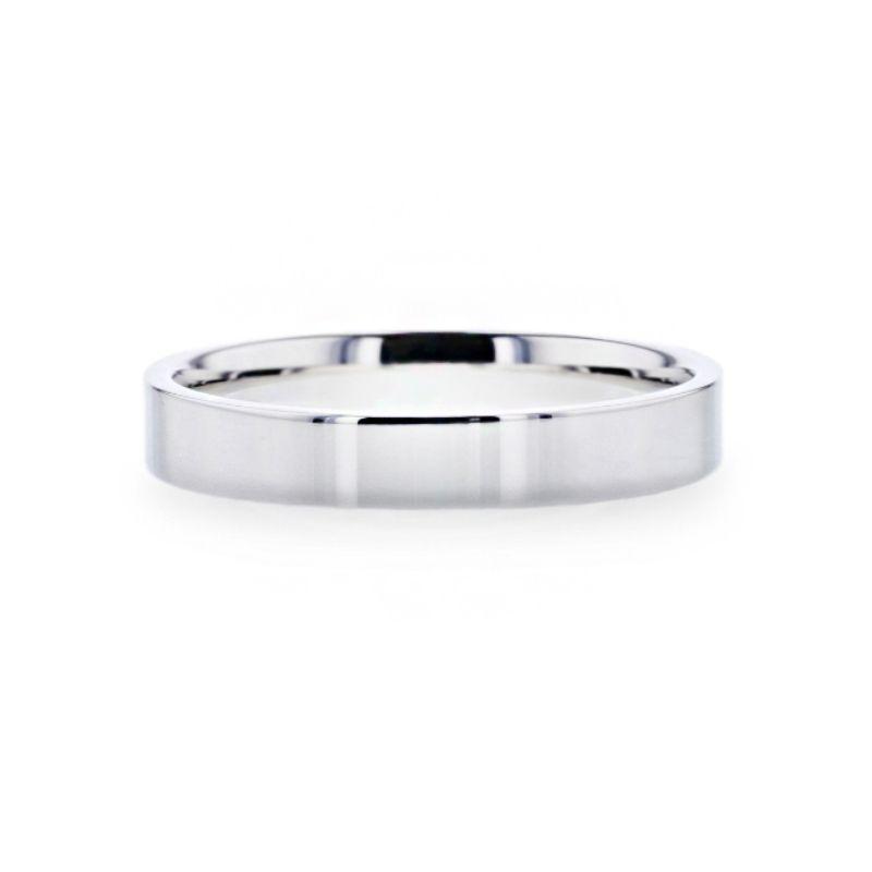 ARGENTA Silver Polished Finish Flat Style Women's Wedding Band - 4mm