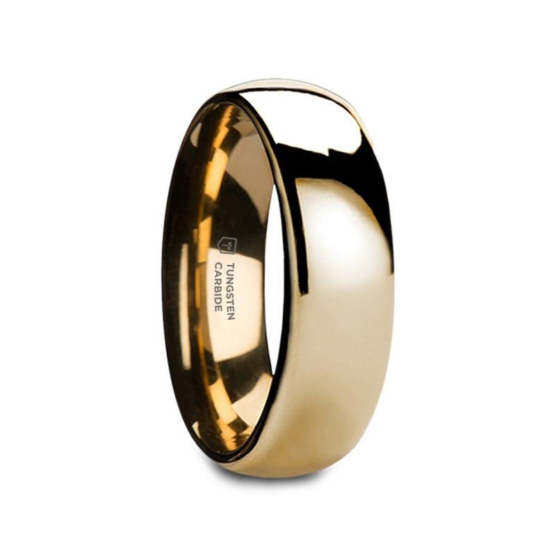 ORO Traditional Domed Gold-Plated Tungsten Carbide Wedding Ring - 4mm - 10mm