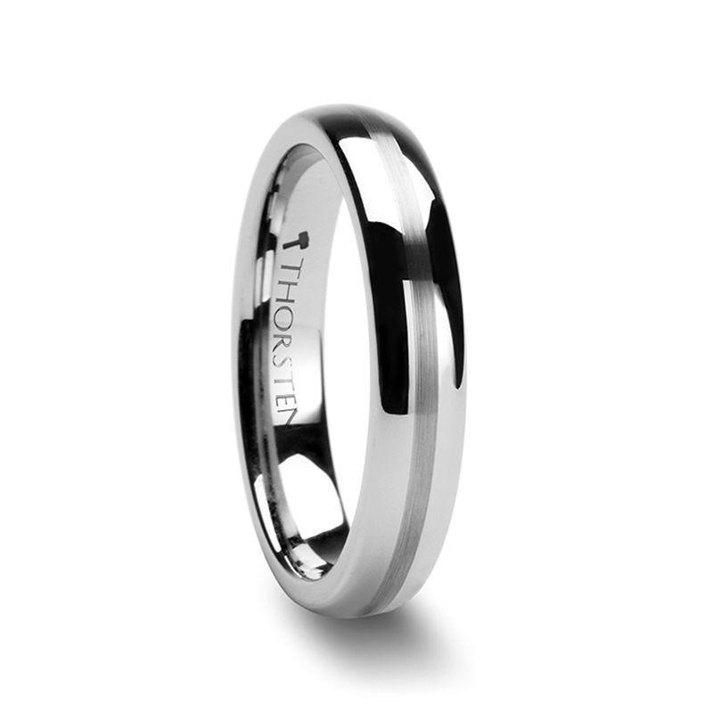 HERA Domed with Satin Stripe Tungsten Carbide Ring - 4mm - 6mm