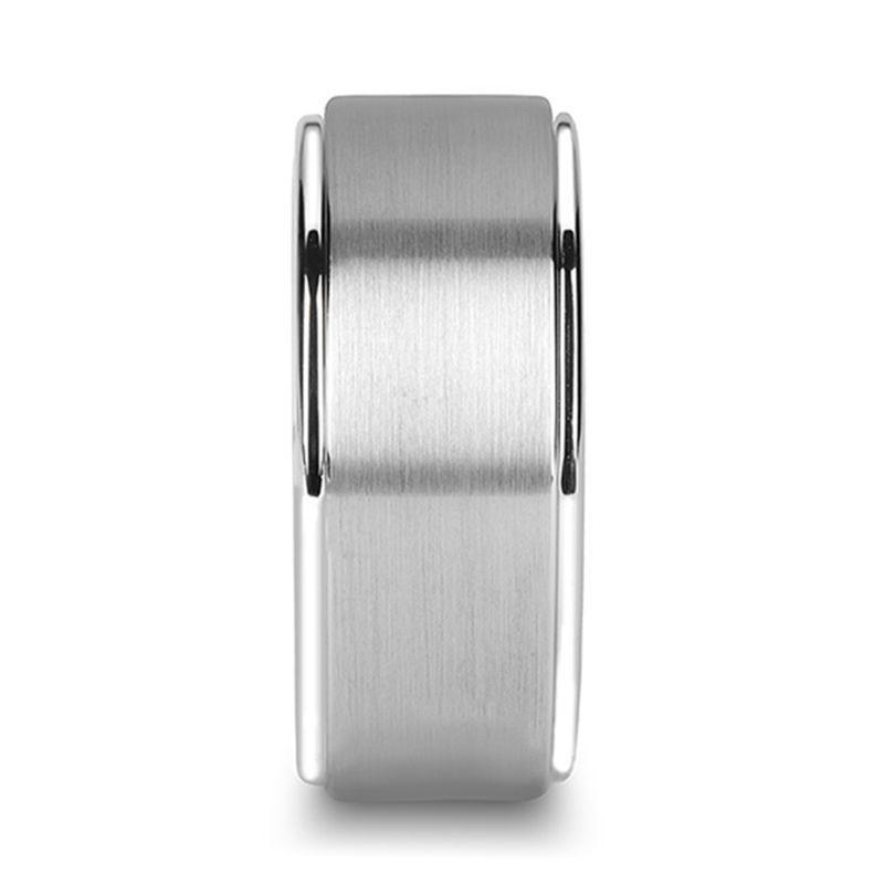 OPTIMUS Raised Center with Brush Finish Tungsten Ring - 4mm - 12mm