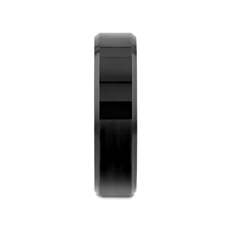 VIENNA Beveled Black Tungsten Band - 4mm - 6mm