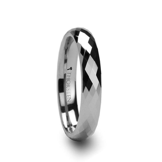 CELONA 288 Diamond Faceted Women's Tungsten Ring - 4mm & 6mm