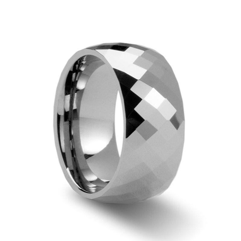 MILLENNIUM Tungsten Wedding Band with 288 Diamond Facets - 10mm