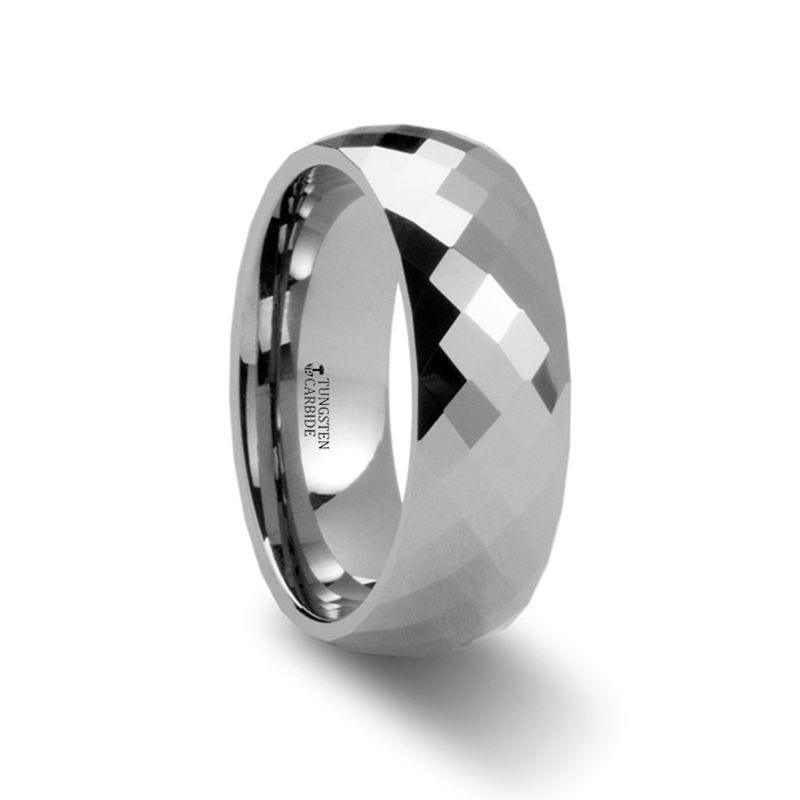 ATLANTIS Diamond Faceted Womens Tungsten Ring - 2mm