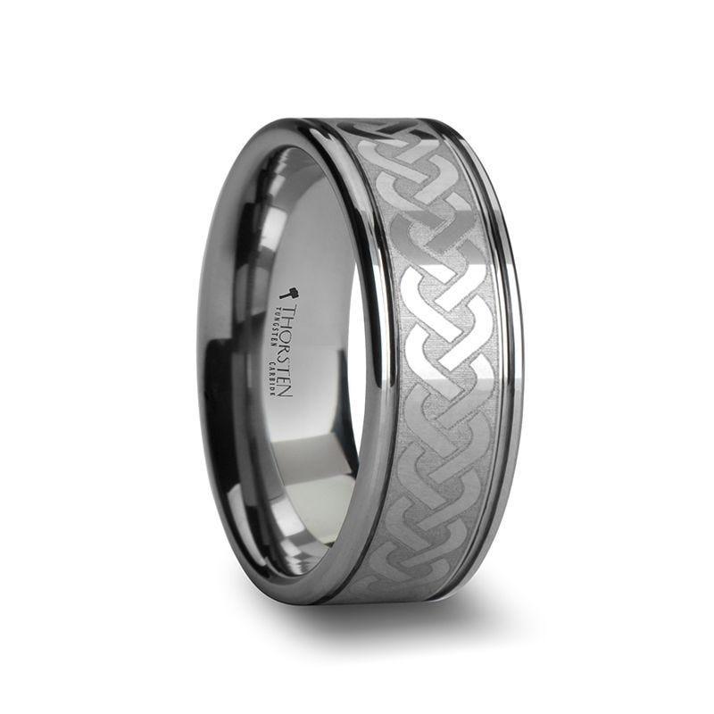 PALLAS Laser Engraved Tungsten Ring with Celtic Knot - 6mm - 10mm