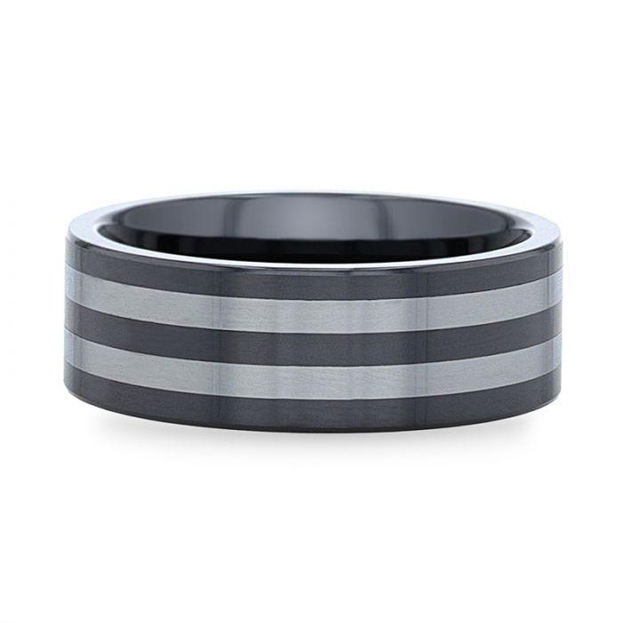 DIPLO Ceramic ring with Tungsten Inlay With Flat Polished Edges