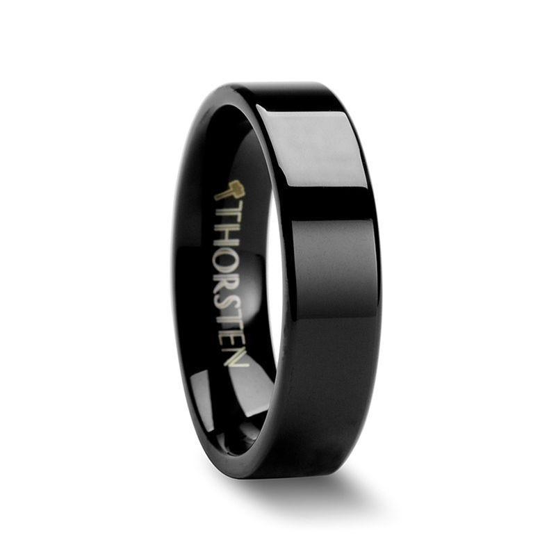 BELLONA Black Flat Tungsten Carbide Wedding Band - 4mm - 6mm