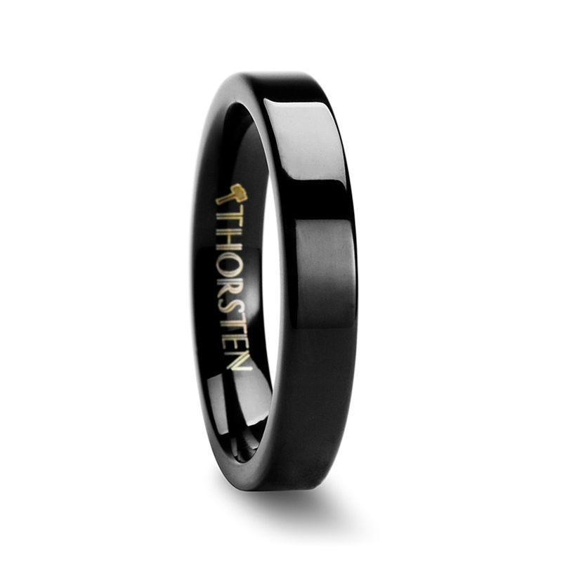 BELLONA Black Flat Tungsten Carbide Wedding Band - 4mm - 6mm