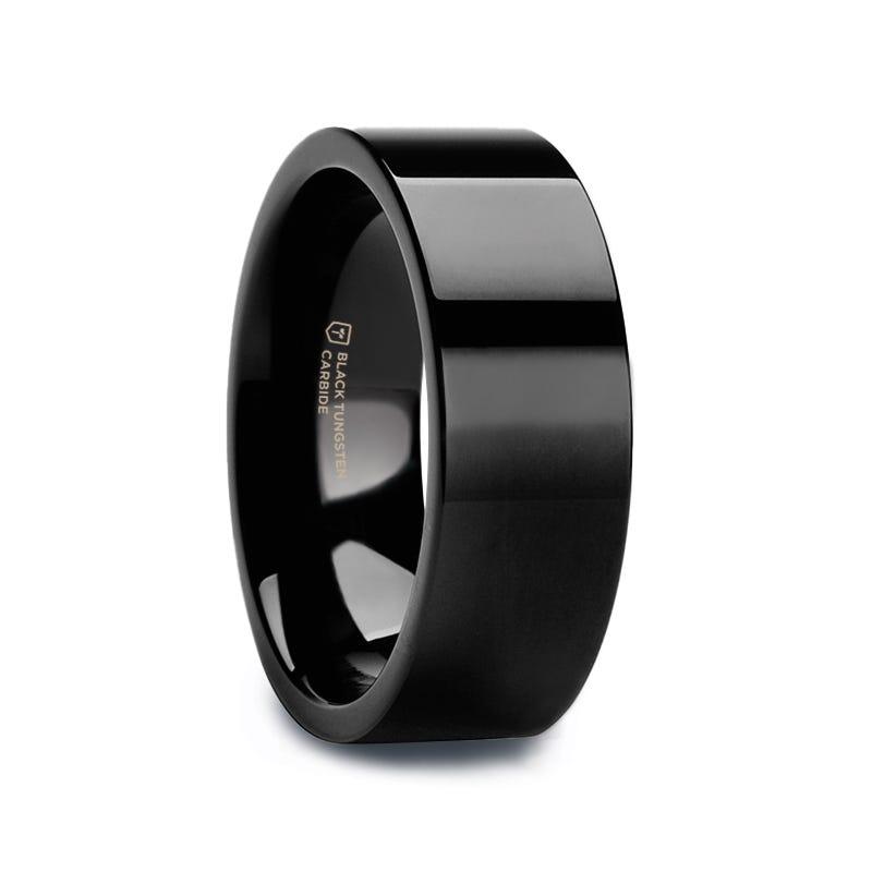 BELLONA Black Flat Tungsten Carbide Wedding Band - 4mm - 6mm