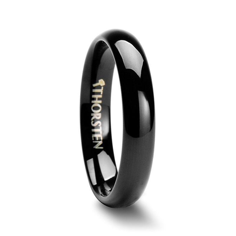 RAVEN Domed Black Tungsten Wedding Band - 2mm - 12mm