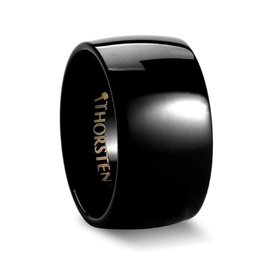 TWILIGHT Domed Black Tungsten Ring - 12mm