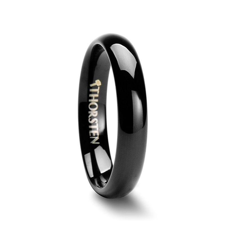 RAVEN Domed Black Tungsten Wedding Band - 2mm - 12mm