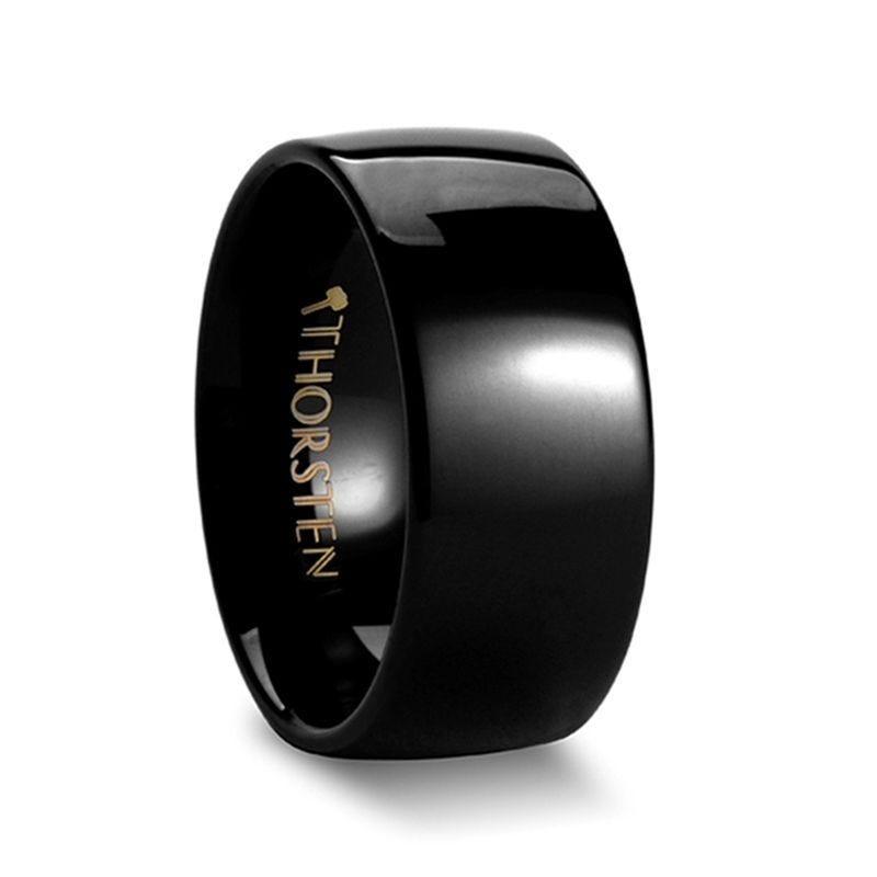 RAVEN Domed Black Tungsten Wedding Band - 2mm - 12mm