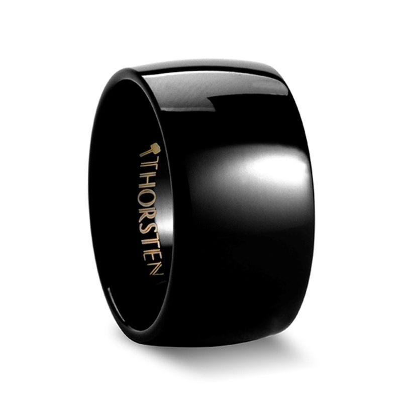 RAVEN Domed Black Tungsten Wedding Band - 2mm - 12mm