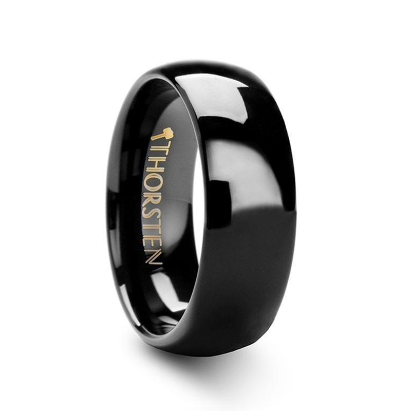 TULSA Domed Black Tungsten Carbide Wedding Band for Women - 2mm