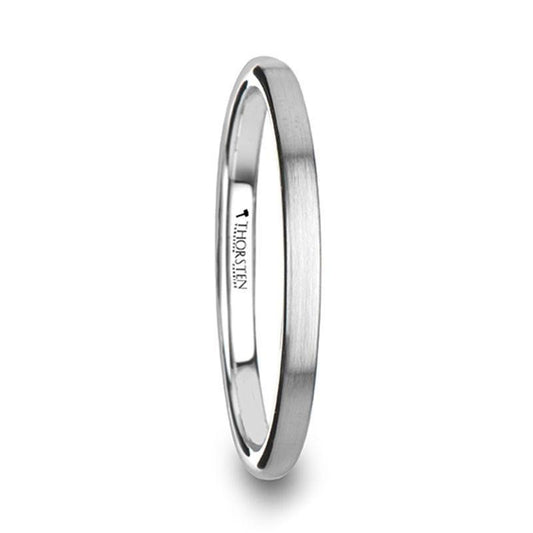 JESSAMINE Domed Tungsten Carbide Ring with Brushed Finish for Her - 2mm