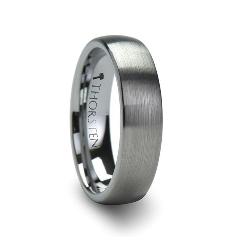 PERSEUS Domed with Brushed Finish Tungsten Band - 2mm - 12mm