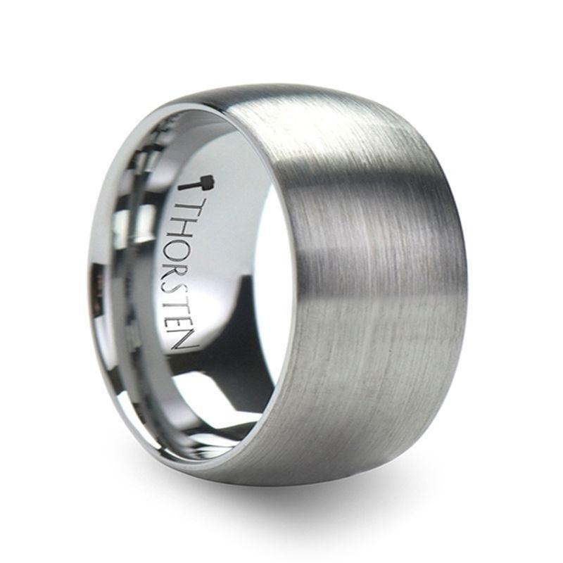 PERSEUS Domed with Brushed Finish Tungsten Band - 2mm - 12mm