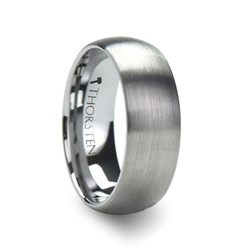 JESSAMINE Domed Tungsten Carbide Ring with Brushed Finish for Her - 2mm