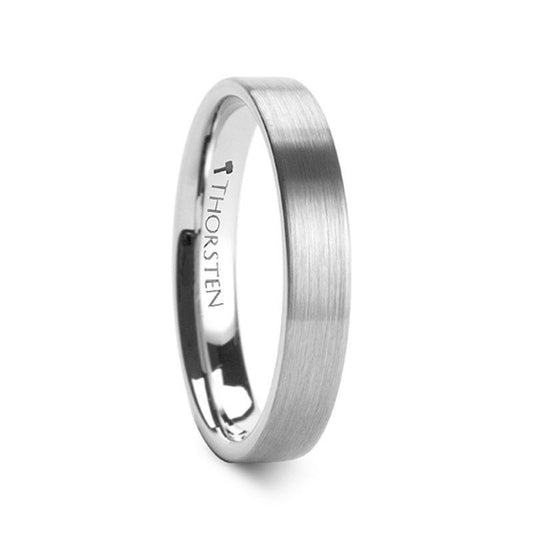 MESSALINA Flat Brushed Finish Tungsten Carbide Wedding Band - 4mm - 6mm