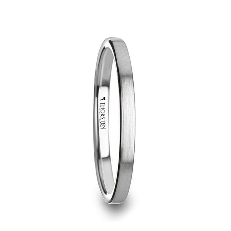 MERCURY Flat Brushed Finish Tungsten Wedding Ring - 2mm - 12mm