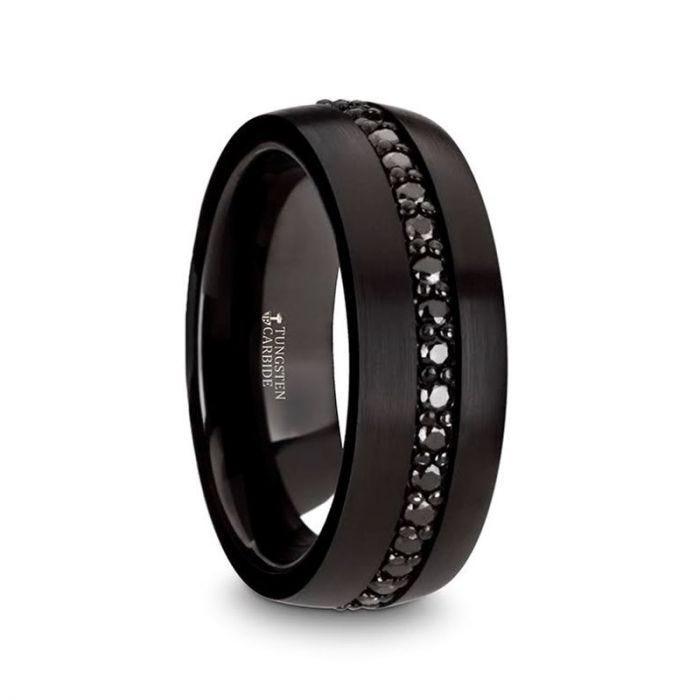 VALIANT Black Tungsten Ring with Black Sapphires - 8mm