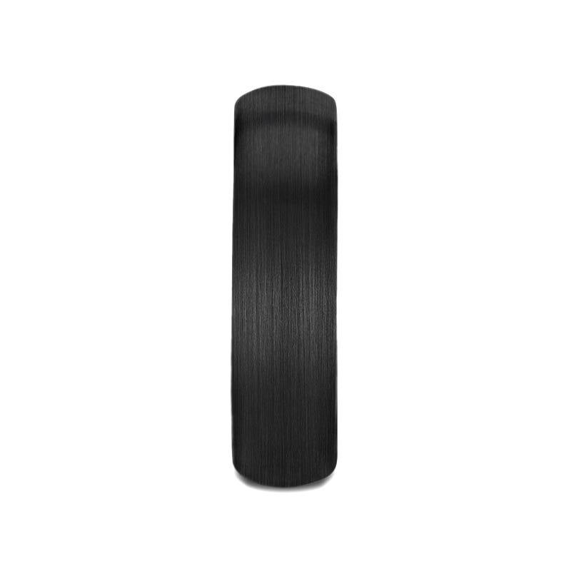 RAIDER Domed Brush Finished Black Tungsten Wedding Band - 2mm - 12mm