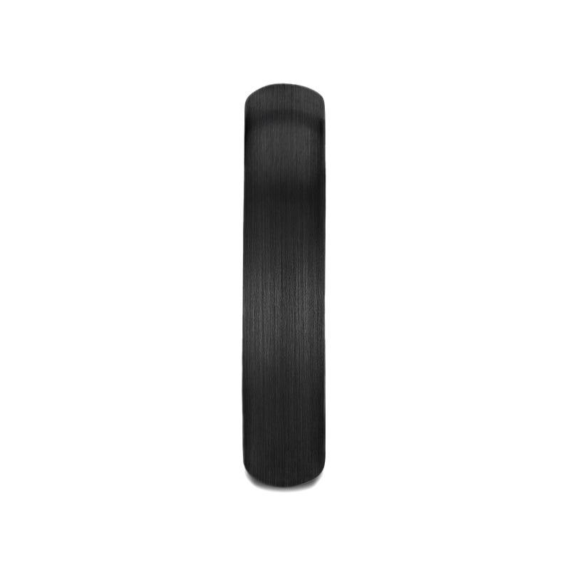 RAIDER Domed Brush Finished Black Tungsten Wedding Band - 2mm - 12mm