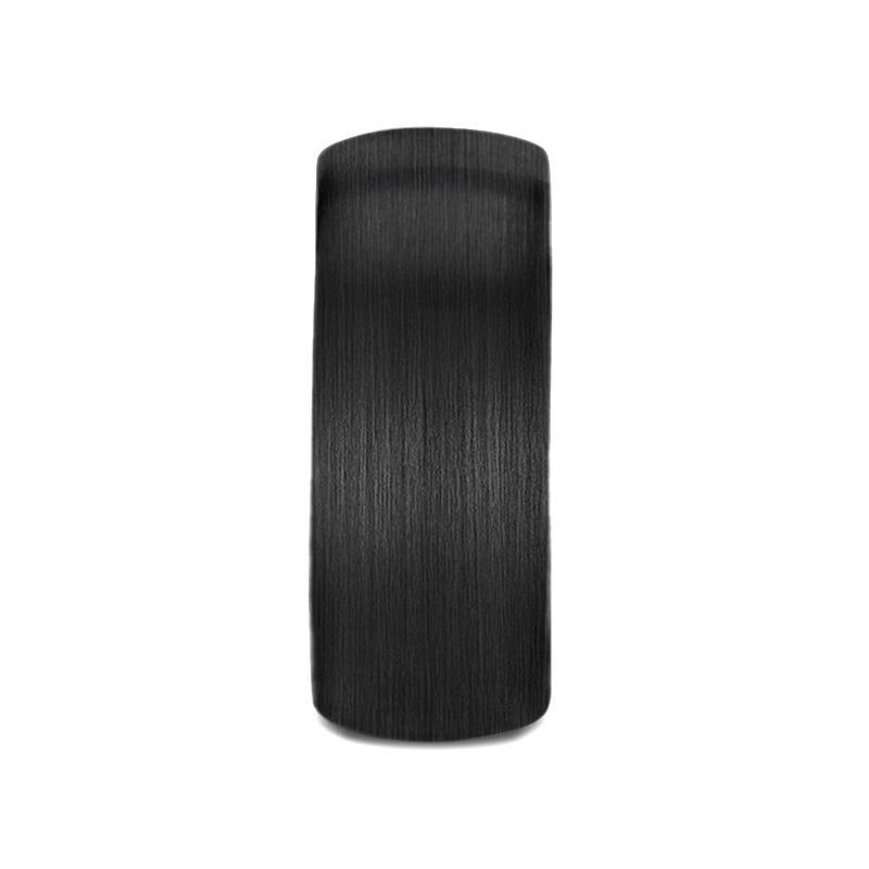 RAIDER Domed Brush Finished Black Tungsten Wedding Band - 2mm - 12mm