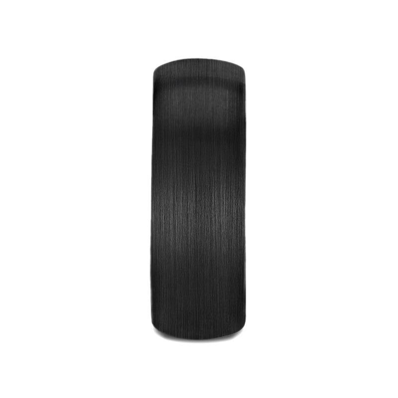 RAIDER Domed Brush Finished Black Tungsten Wedding Band - 2mm - 12mm