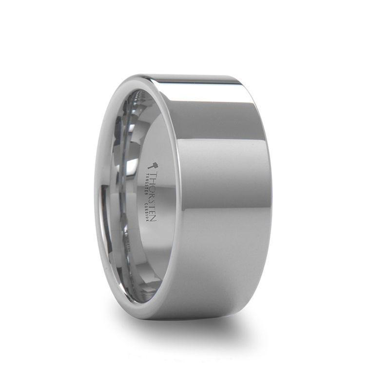 STOCKTON Flat Style White Tungsten Ring - 2mm - 12mm