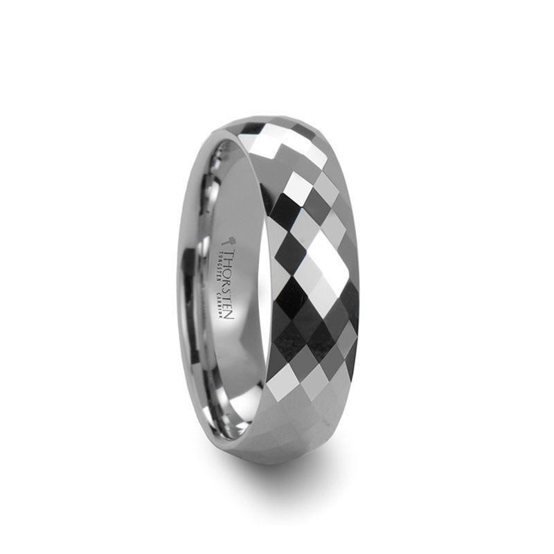 NIVEA 288 Diamond Faceted Women's White Tungsten Ring - 4mm - 6mm