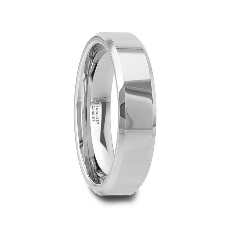 CORINTHIAN Beveled Tungsten Carbide Ring - 4mm - 12mm